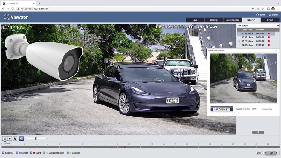 LPR Camera Web Browser Setup & SD Card Recording