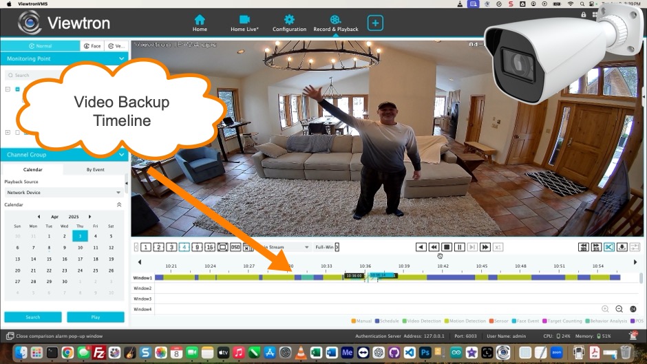 VMS Security Camera Software Remote Video Backup