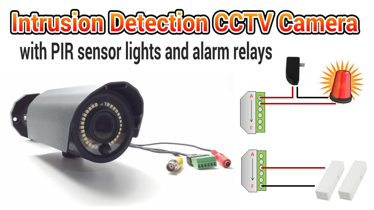 CCTV camera with PIR Motion Sensor Light and Alarm Relay