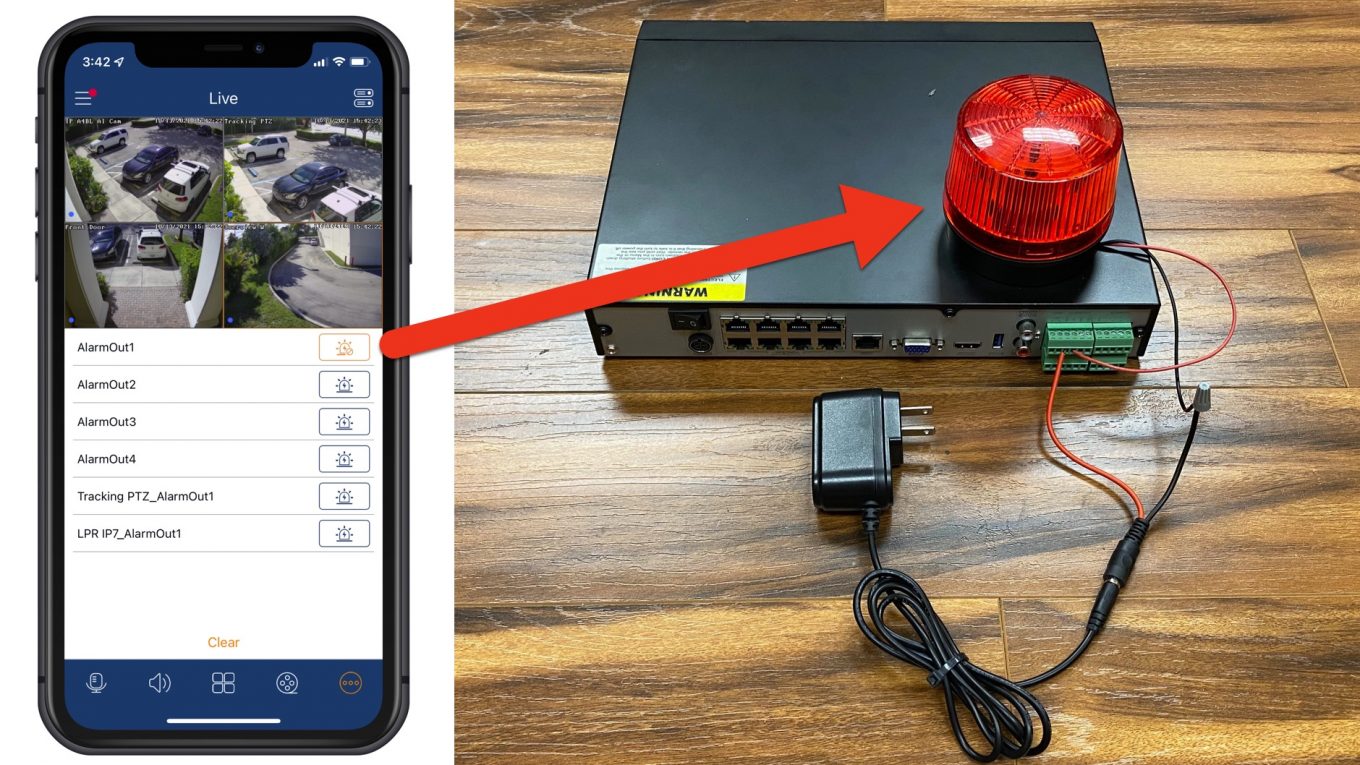 iPhone trigger DVR Alarm output