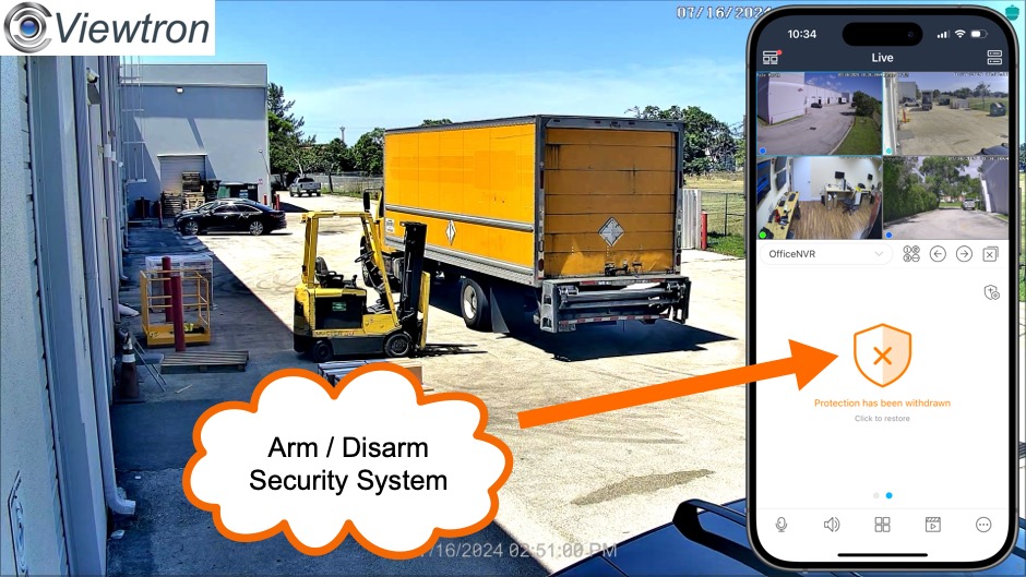 security camera system remote disarm